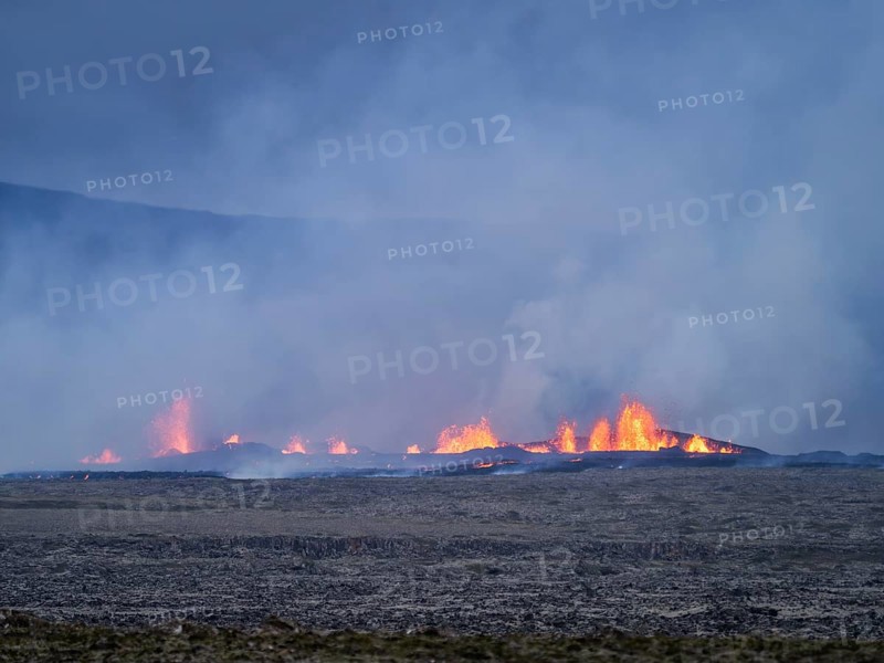 Volcanic eruption in Iceland, near Grindavik, Iceland, Europe