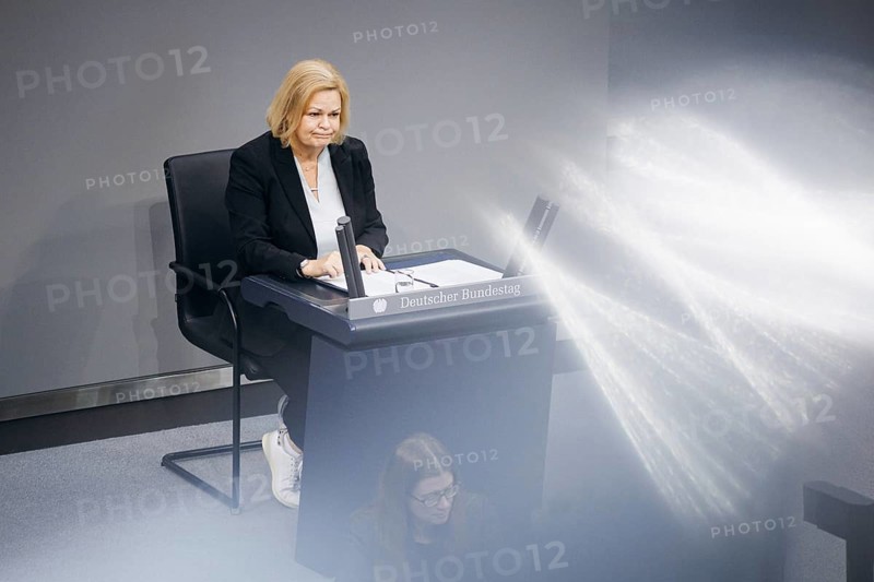 Nancy Faeser (SPD), Federal Minister of the Interior and Home Affairs, recorded during a speech on the topic of internal security in the German Bundestag in Berlin, 12/09/2024