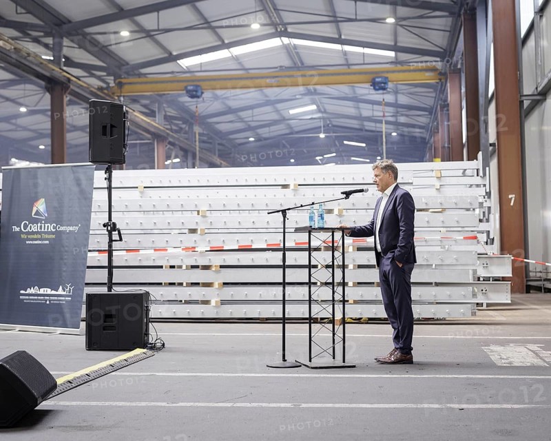 Robert Habeck, Federal Minister for Economic Affairs and Climate Protection and Vice Chancellor, visits the Coatinc Company, Germany's oldest family business, in Kreuztal, 22/08/2024