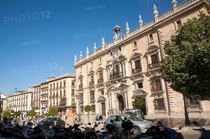 Real Chancilleria, Royal Chancellory building, in Plaza Neuva, Granada, Spain, Europe