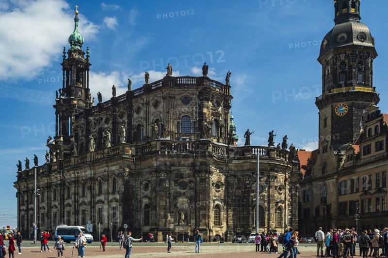 The Catholic Court Church, a baroque cathedral on Theatre Square between the Royal Palace and the Semper Opera House in the inner old town of Dresden, Saxony, Germany, for editorial use only, Europe