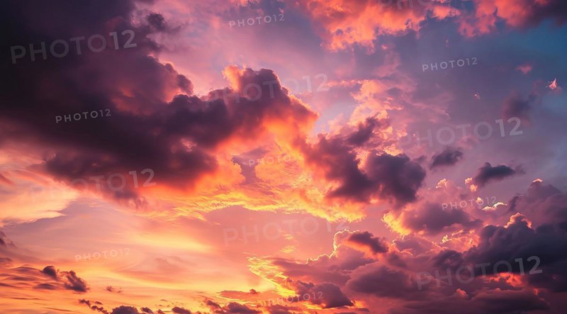 Scenic sunset skies over Caribbean islands, AI generated