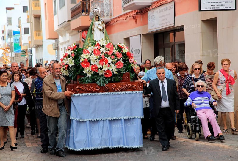 Fiesta procession Nuestra Senora de la Candelaria, Gran Tarajal, Fuerteventura, Canary Islands, Spain, Europe