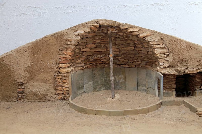 Model of building construction Los Millares prehistoric settlement, Almeria, Spain, Europe