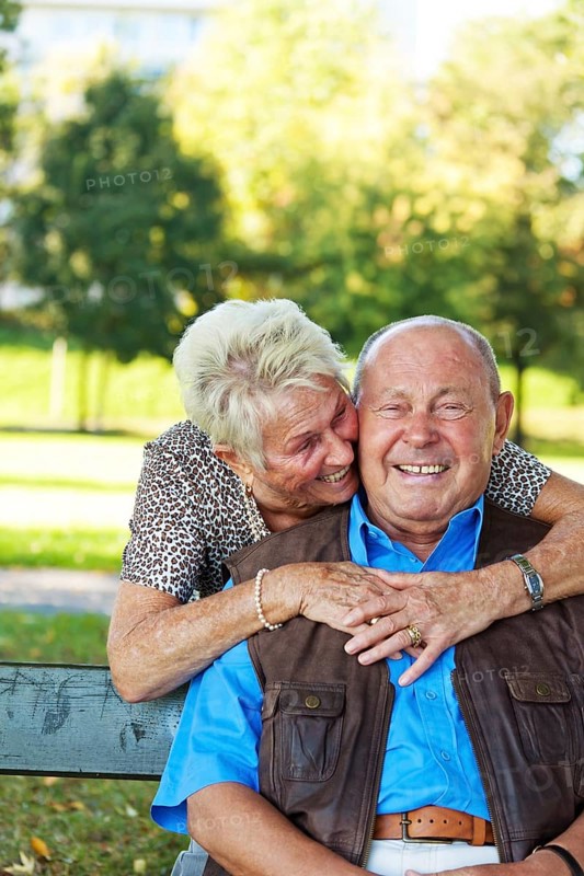 An elderly senior couple is in love, Austria, Europe