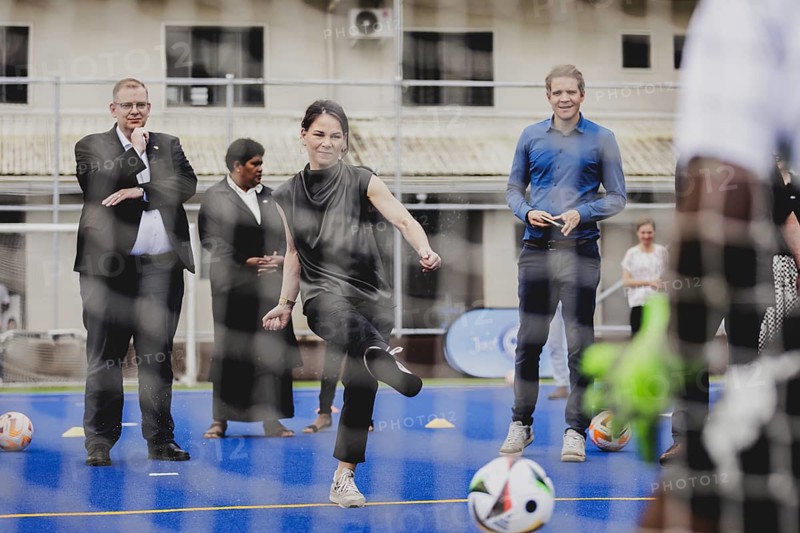 Annalena Bärbock (Bündnis 90/Die Grünen), Federal Foreign Minister, photographed during a visit to the Fiji Football Association in Suva, 07.05.2024. Bärbock is travelling to Australia, New Zealand and Fiji for political talks / Photographed on behalf of the Federal Foreign Office