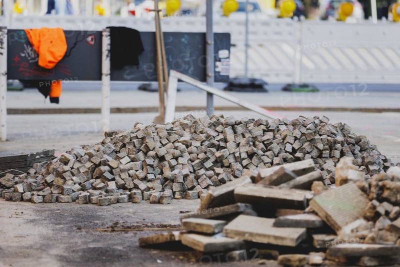 Building material lying on a construction site in Berlin, 29/02/2024