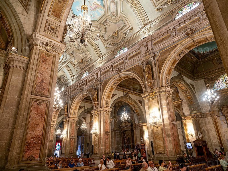 Metropolitan Cathedral, central nave, Santiago, Chile, South America