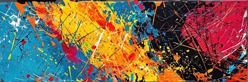 Pop art styled music album illustration featuring abstract crayon patterns and erratic lines in random shapes, AI generated