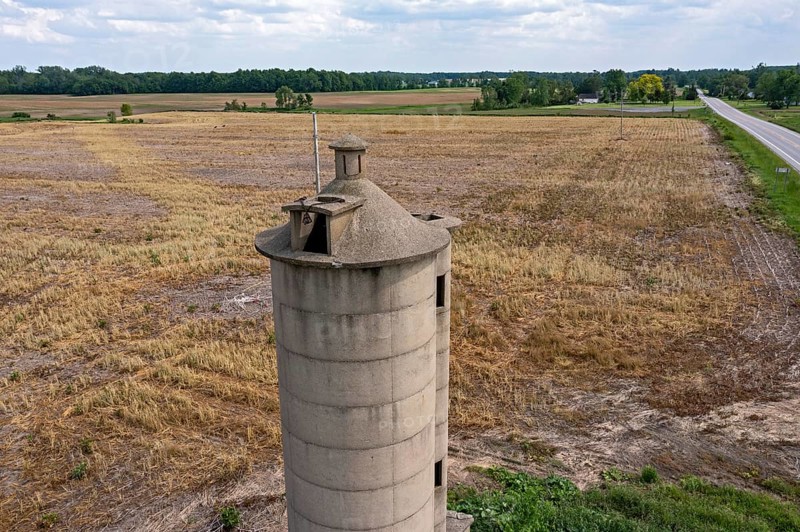 Cadmus, Michigan, An old, empty silo with a cupola on a Michigan farm