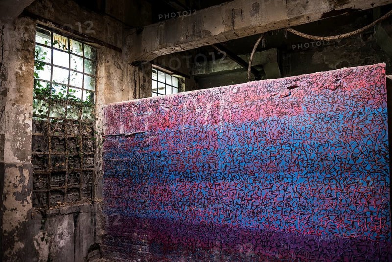 Street art, Former steelworks, Völklingen Ironworks, UNESCO World Heritage Site, Völklingen, Saarland, Germany, Europe