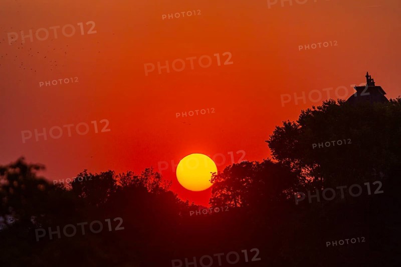 Sunset at the Saxon State Chancellery, Dresden, Dresden, Saxony, Germany, Europe