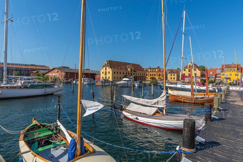 Maritime Svendborg, museum harbour, historic sailing ships, wooden boats, Great Belt, Baltic Sea, Fyn, Fyn Island, Denmark, Europe