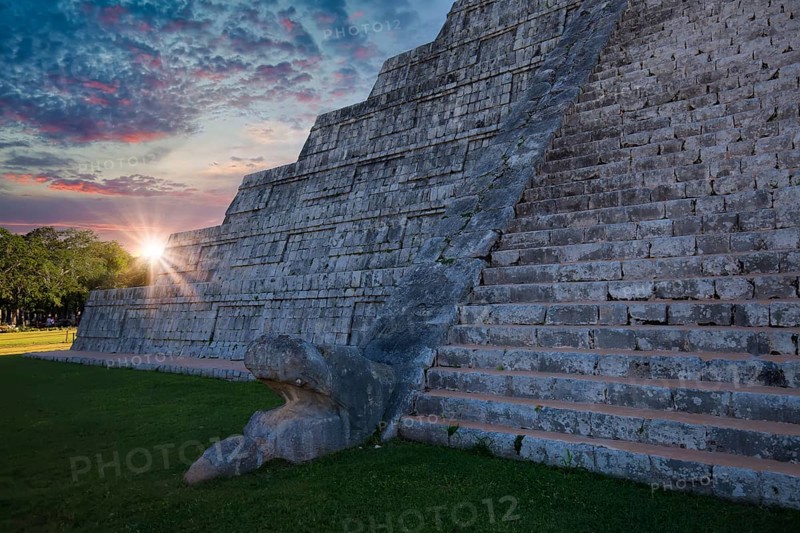 Mexico, Chichen Itza, archaeological site, ruins and pyramids of old Mayan city in Yucatan, Central America