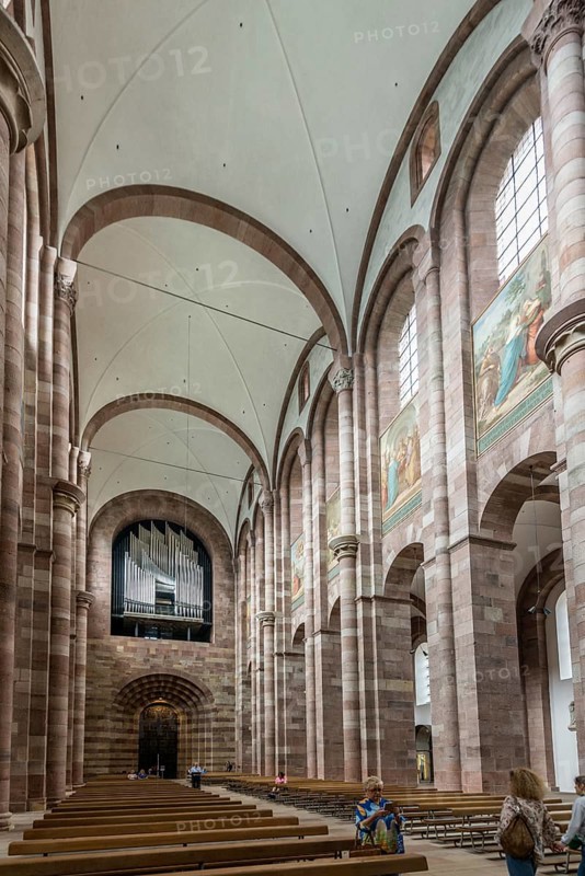 Interior view, Imperial Cathedral, Cathedral of St Mary and St Stephen, UNESCO World Heritage Site, Speyer, Rhineland-Palatinate, Germany, Europe