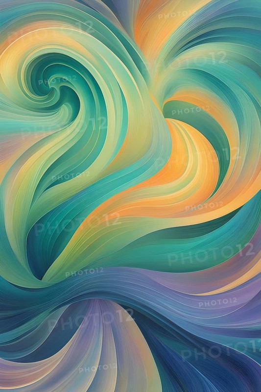 Abstract painting symbolizing the tranquil impact of cannabis in swirling soft pastel hues, AI generated