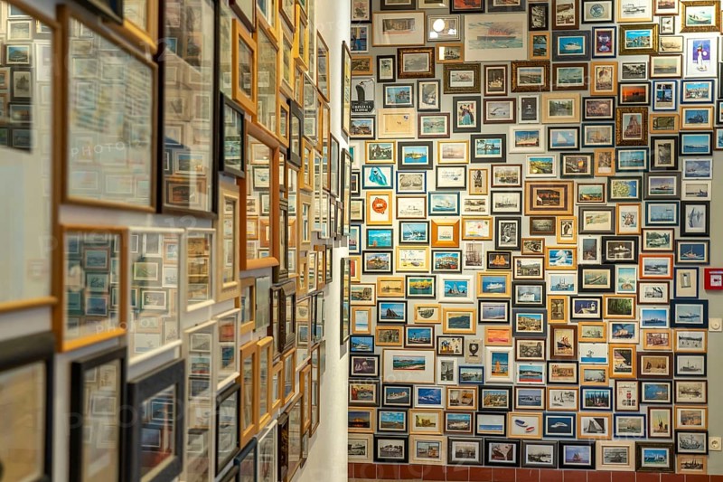 Museum of German Inland Navigation, in the former Ruhrort indoor swimming pool, in Duisburg, ship postcard museum, collection of over 6000 maritime postcards, North Rhine-Westphalia, Germany, Europe