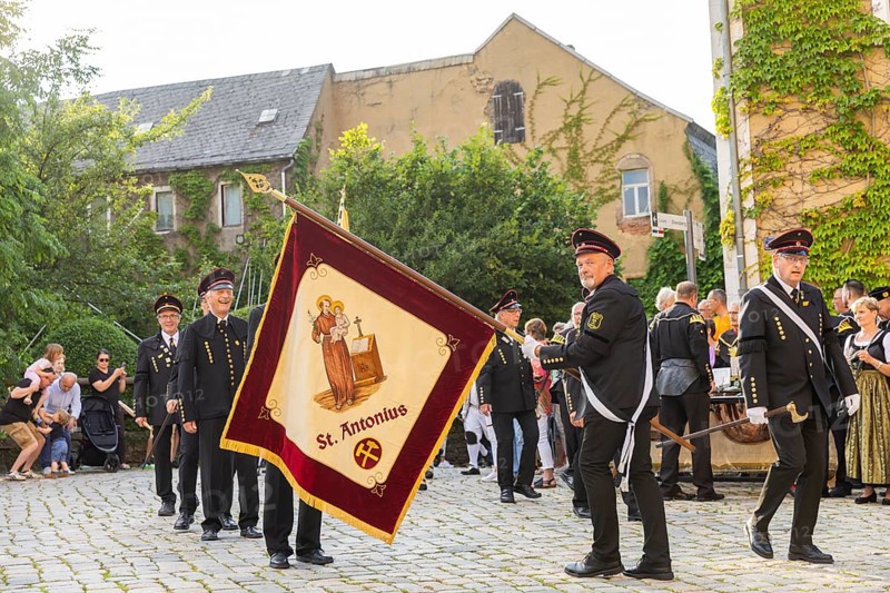 The so-called Bergstreittag is a beautiful centuries-old tradition and is celebrated on 22 July, the church memorial day and former feast day of Mary Magdalene in Schneeberg. The four quarterly sermons introduced in 1649 remained in place until 1845. These sermons were then abolished in favour of a single day, 22 July, which fell on Mary Magdalene. The Freiberg Mining Office recommended that this day should be celebrated with a festival and a mountain parade. In 1846, the Royal Ministry of Finance issued a decree to celebrate St Mary Magdalene's Day with a sermon and a magnificent mountain procession. The last major procession took place in July 1913. The First World War put an end to these processions. The tradition was not revived until July 1933, 528th Bergstreittag, church service in St Wolfgang's Church, Schneeberg, Saxony, Germany, Europe