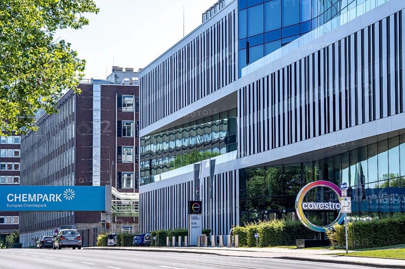 Corporate headquarters of Covestro AG in Leverkusen, at the Chempark, North Rhine-Westphalia, Germany, Europe