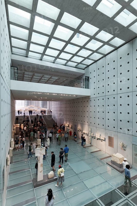 Acropolis Museum, hall with glass floor, architect Bernard Tschumi, Athens, Greece, Europe