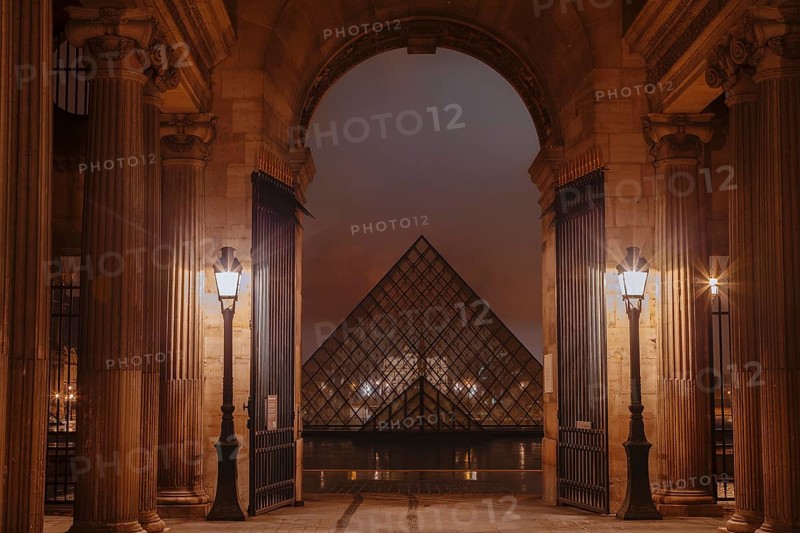 Glass pyramid at the Louvre Museum, Paris, Ile de France, France, Paris, Ile de France, France, Europe