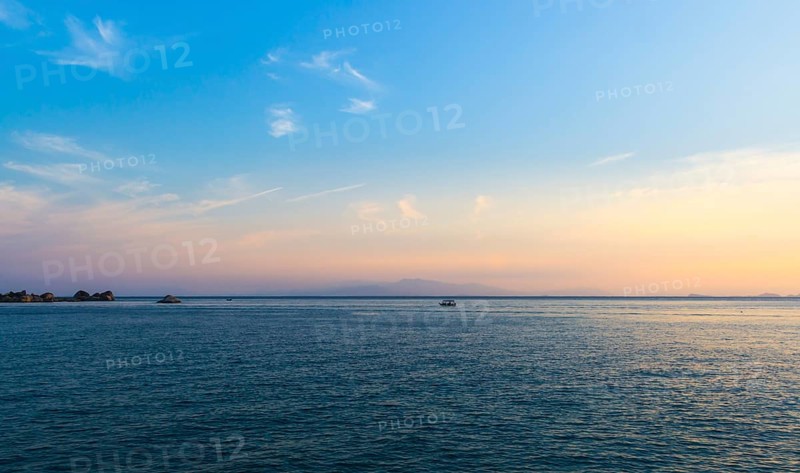 Blue sky over the sea in the marine reserve. Malaysia