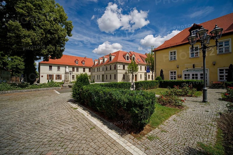 Architectural complex Wallstraße on Bachplatz, standardised 18th century building style, Köthen, Saxony-Anhalt, Germany, Europe