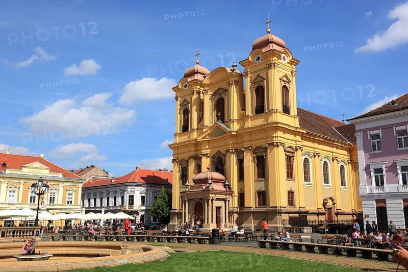 Banat, Timisoara, Timisoara, Old Town, Catholic Cathedral at Piata Unirii, Unification Square, Cathedral Square, Romania, Europe