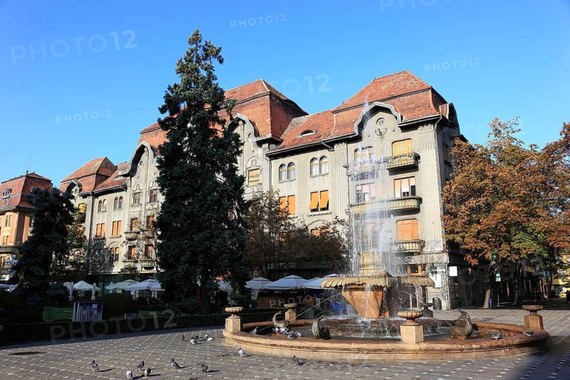 Banat, Timisoara, Timisoara, Old Town, Fountain at Piata Victoriei, Victory Square, Romania, Europe