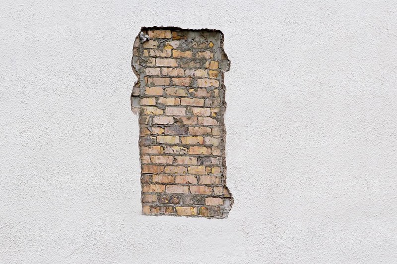 Bricked up, residential building, Germany, Europe