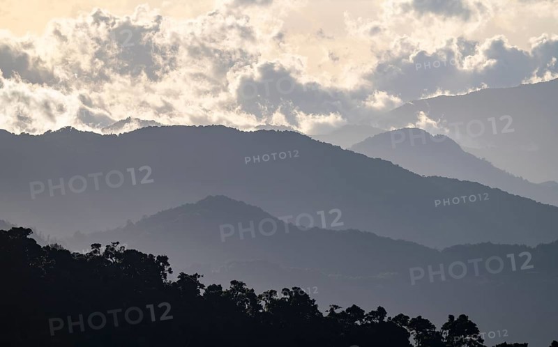 Clouds over cloud forest, mountain rainforest, Parque Nacional Los Quetzales, Costa Rica, Central America