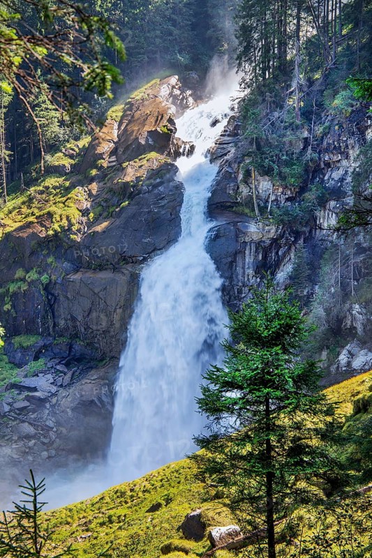 Krimml Waterfalls, the highest in Austria with a drop of 385 metres, Krimml, Krimml Achental, Hohe Tauern National Park, Pinzgau, Salzburg province, Austria, Europe
