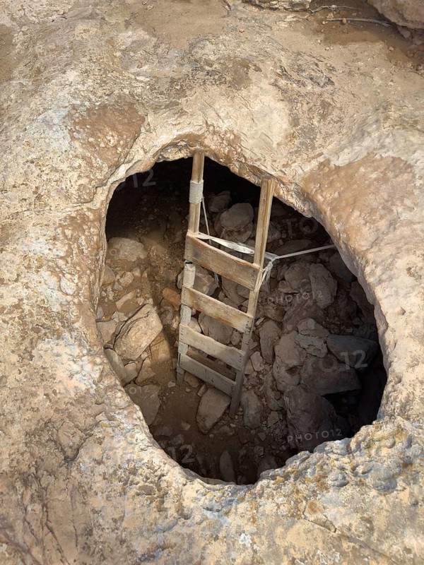La Cova Foradada cave at the Far de Cap de Barbaria lighthouse on the southern tip of Formentera, Balearic Islands, Spain, Europe