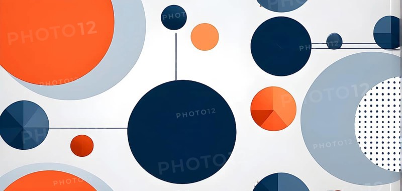 Minimalist composition of overlapping geometric shapes, such as circles, squares, and triangles, with clean lines and muted pastel colors, AI generated