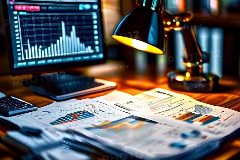 AI generated graphs depicting a comprehensive business audit detailing stock financial metrics