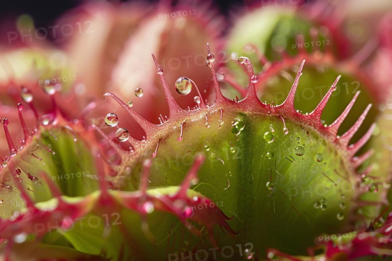 Close up of Venus Flytrap carnivorous plant. KI generiert, generiert, AI generated