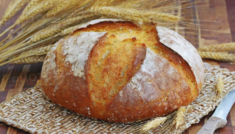 Food, baked goods, a loaf of bread, farmhouse bread, AI generated, AI generated