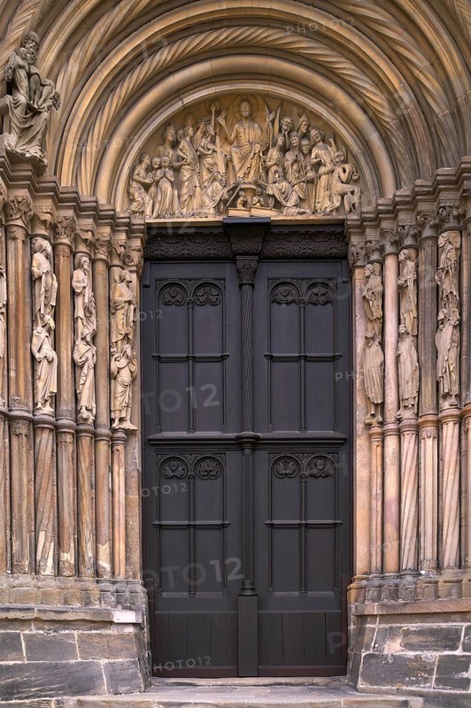 Prince's portal, main portal, Bamberg Cathedral of St Peter and St George, Bamberg, Upper Franconia, Bavaria, Germany, Europe