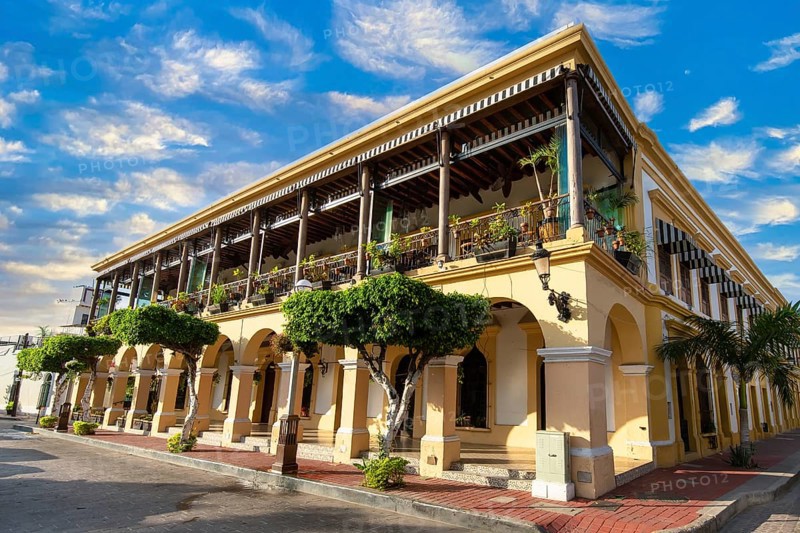 Mazatlan, Mexico-10 September, 2019: Mazatlan Old City central plaza in historic city center near ocean promenade and El Malecon