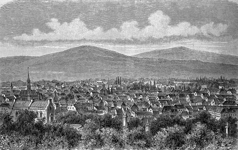 Cluj-Napoca, Klausenburg in Transylvania, Transylvania, Romania, in 1880, Historical, digital reproduction of an original from the 19th century, Europe