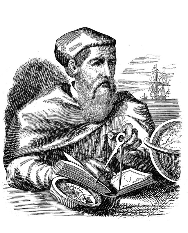 Amerigo Vespucci, 9 March 1454, 22 February 1512, was a merchant, seafarer, navigator and explorer, Historical, digital reproduction of an original from the 19th century