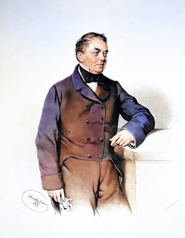 Johann Liebieg (born 7 June 1802 in Braunau, Braunau district, died 16 July 1870 in Smirschitz), from 1868 Johann Freiherr von Liebieg, was a German-Bohemian textile manufacturer and industrialist, Historic, digitally restored reproduction from a 19th century original, Record date not stated