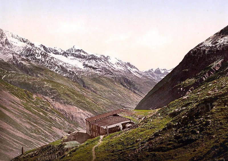 Ötztal, View from Hochjoch Hotel, with Wildspitze, Tyrol, formerly Austria-Hungary, Historical, digitally restored reproduction from a 19th century original, Record date not stated