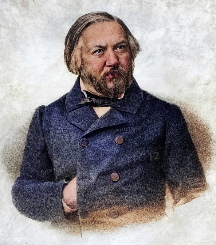 Mikhail Ivanovich Glinka (1804-1857) . Russian composer, Historic, digitally restored reproduction from a 19th century original, Record date not stated