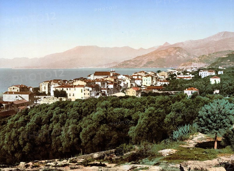The Sands, Bordighera, Riviera. Italy, c. 1895, Historic, digitally restored reproduction from a 19th century original, Record date not stated