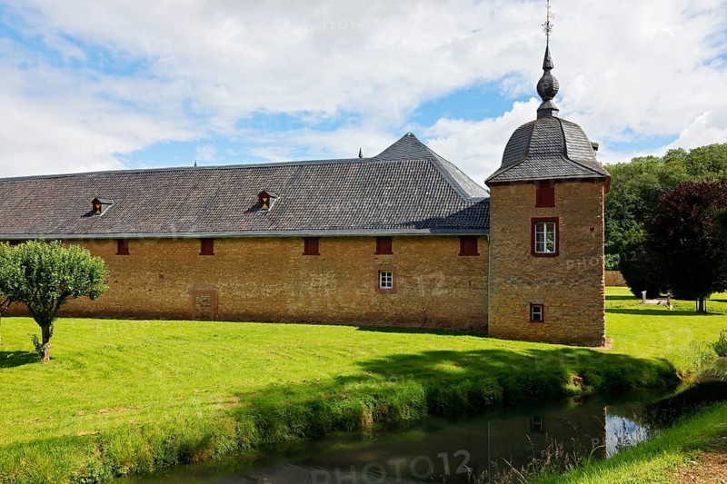 Eicks Castle, late baroque moated castle, Mechernich, Eicks district, Euskirchen district, Eifel, North Rhine-Westphalia, Germany, Europe