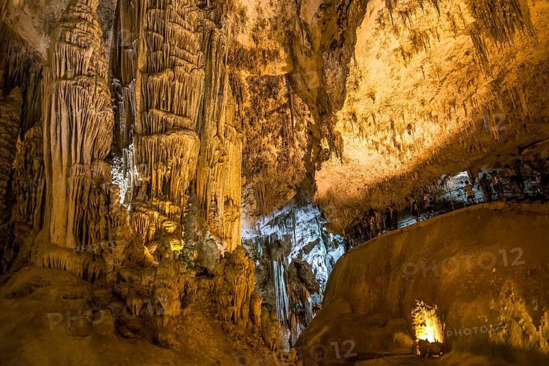 Stalactite cave, Grotta di Nettuno, Neptune cave, Capo Caccia, near Alghero, Sardinia, Italy, Europe