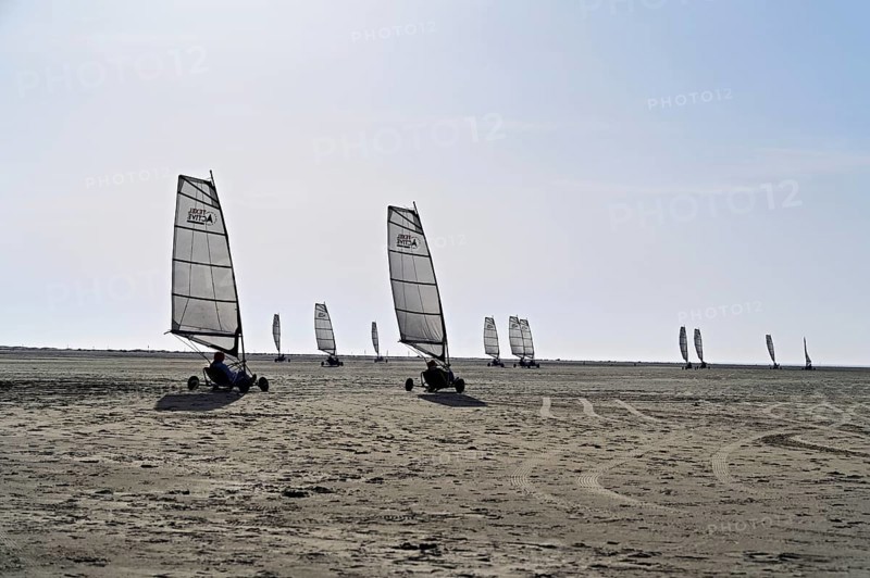 Beach sailor on a sandy beach, De Cocksdorp, North Sea, Texel, West Frisian Islands, Province of North Holland, Netherlands