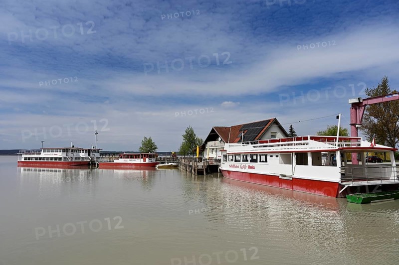 Bicycle ferry at the landing stage, Illmitz, National Park, Lake Neusiedl, Seewinkel, Burgenland, Austria, Europe