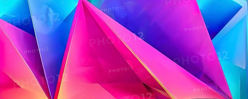 Modern abstract cover template with vibrant perspective 3d geometric prism shapes, AI generated